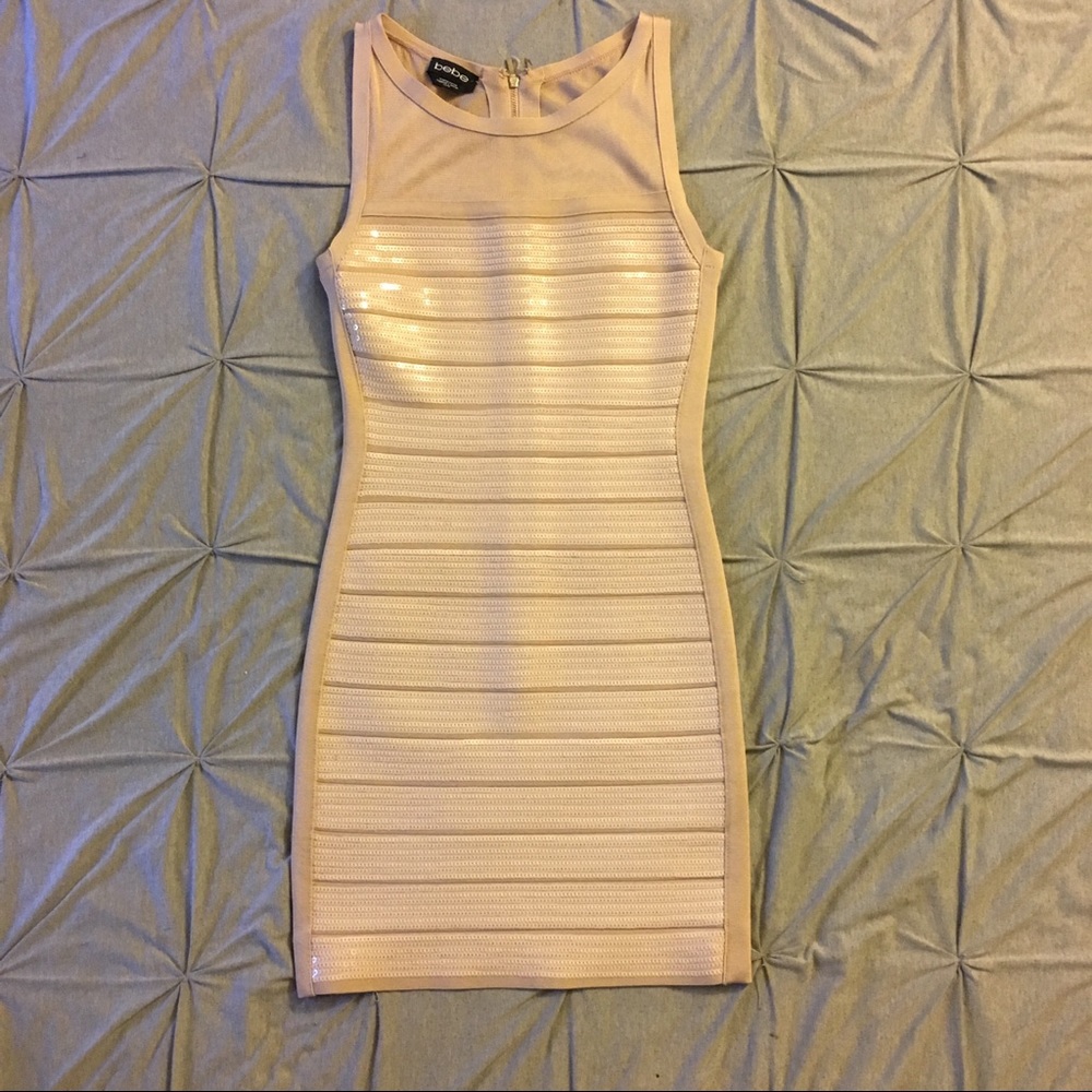 Bebe - Sequin Blush BodyCon Dress
